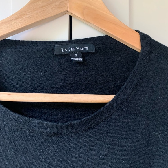 LA FÉE VERTE KNIT TOP W LEATHER POUCH - Picture 3 of 3